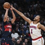 Kyshawn George (18) a réussi 20 points lundi face aux Warriors KEYSTONE/AP/Terrance Williams